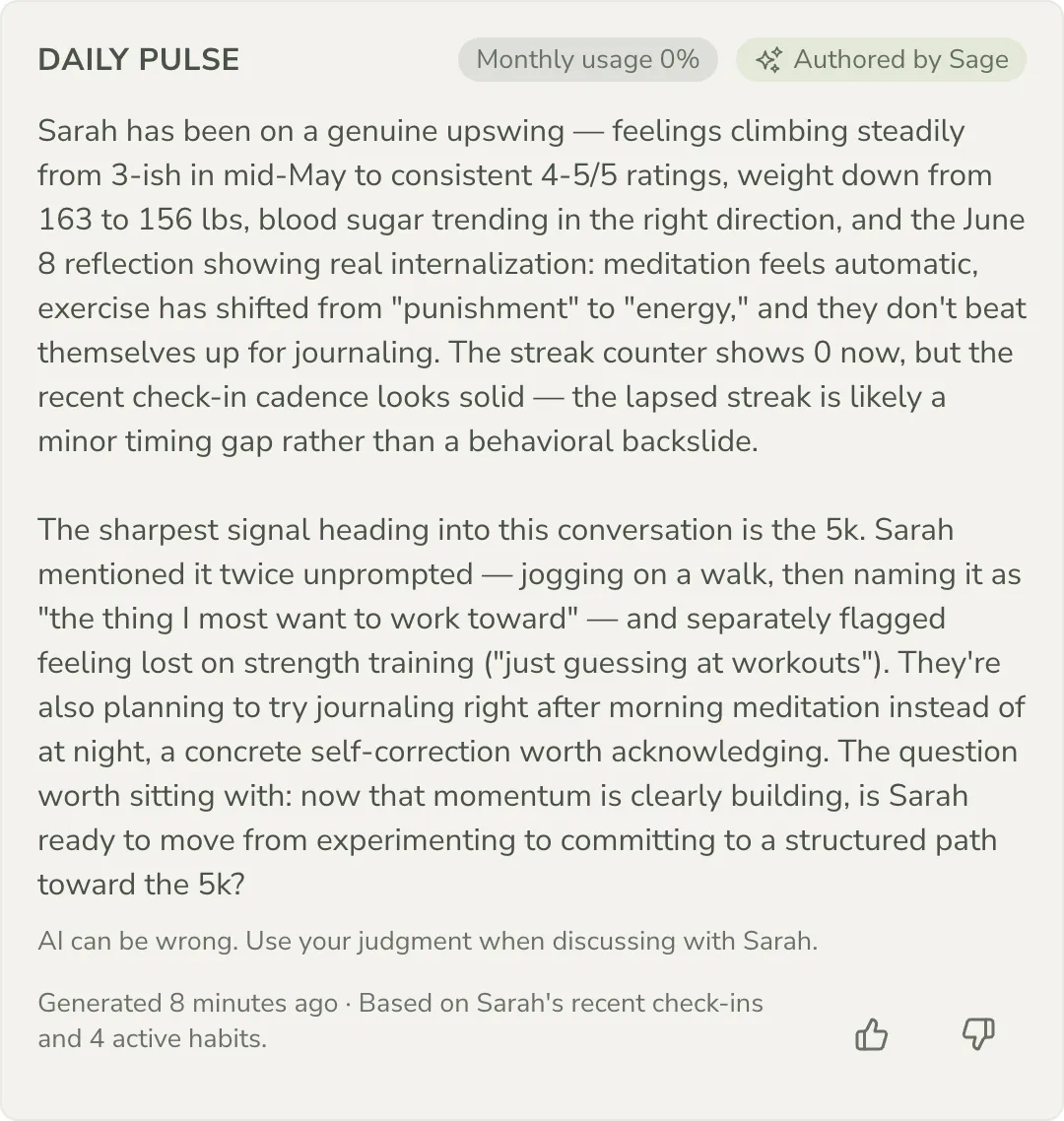 Daily Pulse morning briefing card
