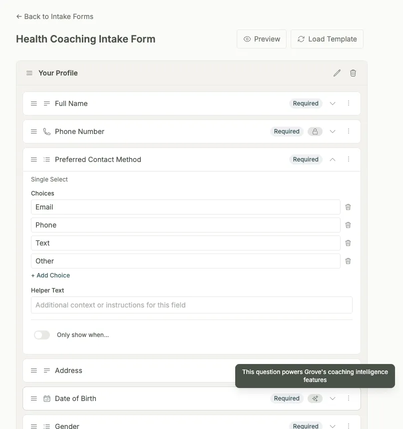 Intake forms